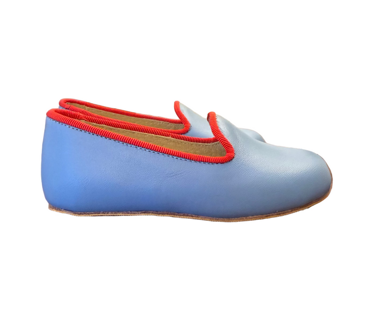 Boys Slipper- Blue/ Red trim