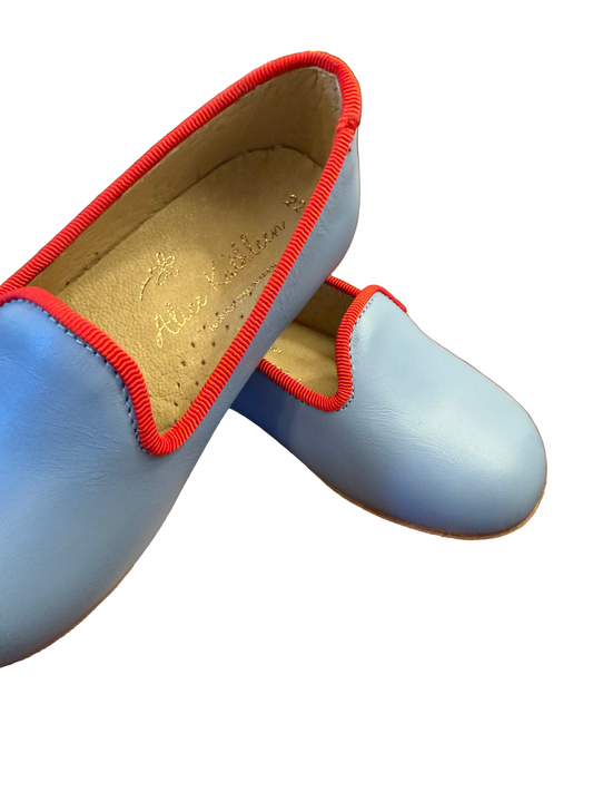 Boys Slipper- Blue/ Red trim