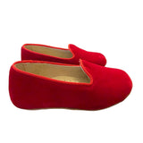 Boys Slippers in Red Velvet