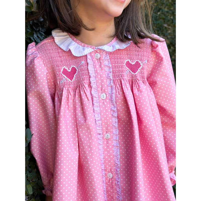 Love You! Pink Dot Dress Set