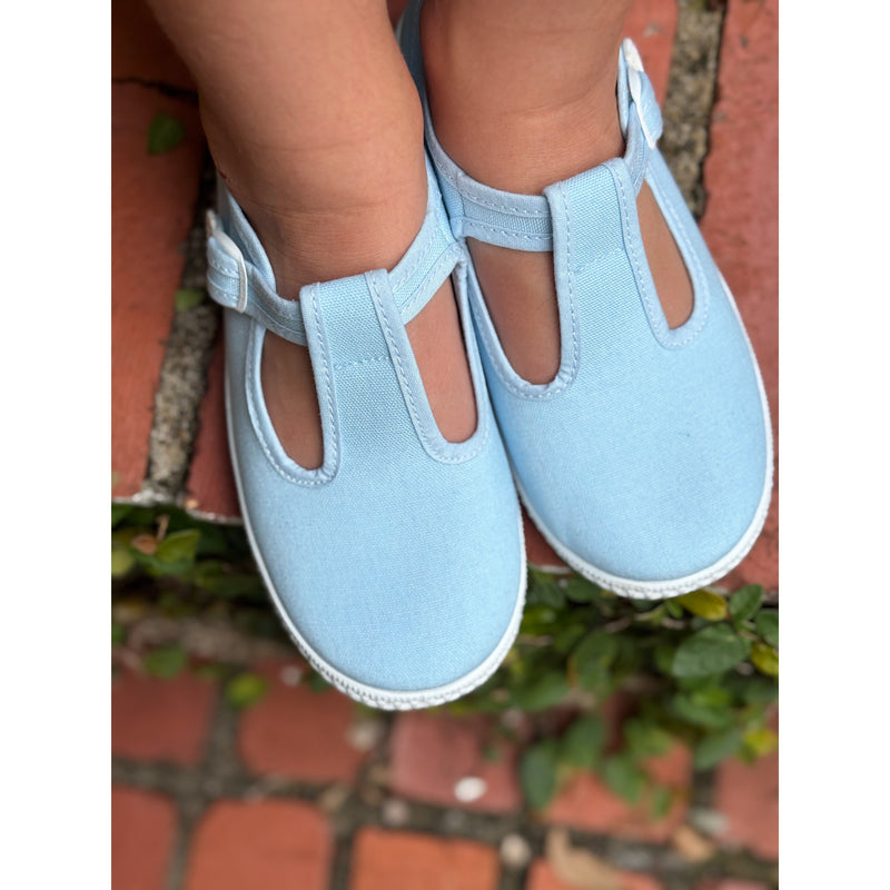Canvas T-Strap- Powder Blue