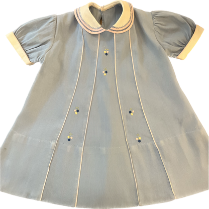 Vintage Blue Apron Dress- 1940's