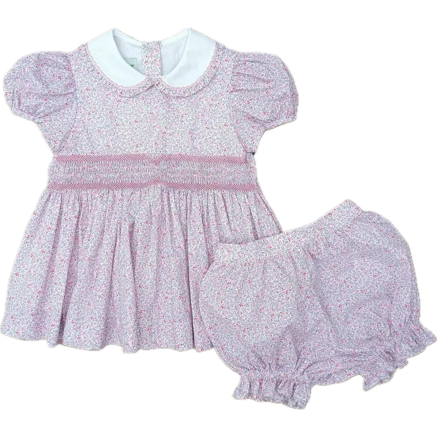 Smocked Waist Dress Set- Pink/Lilac Pre- Order