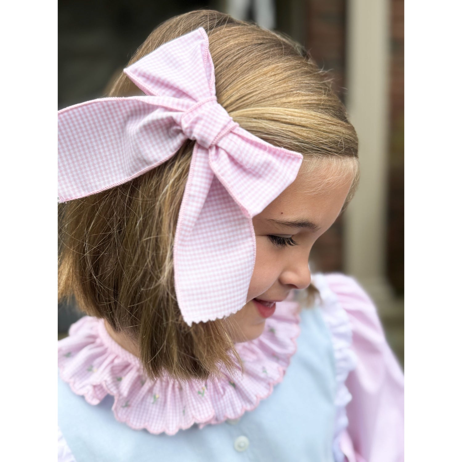 Bow- Pink Gingham