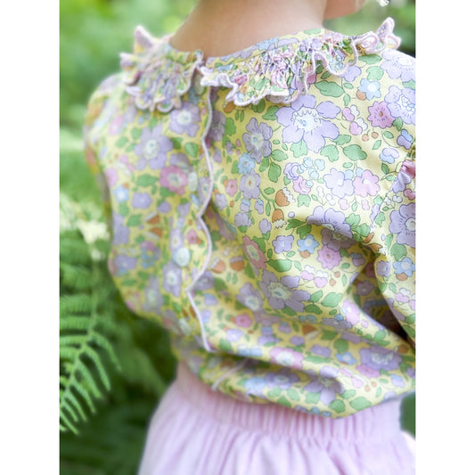 Ruffle Smocked Blouse- Betsy Liberty- SAMPLE SALE