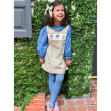 French Blue Smocked Plumetti Blouse
