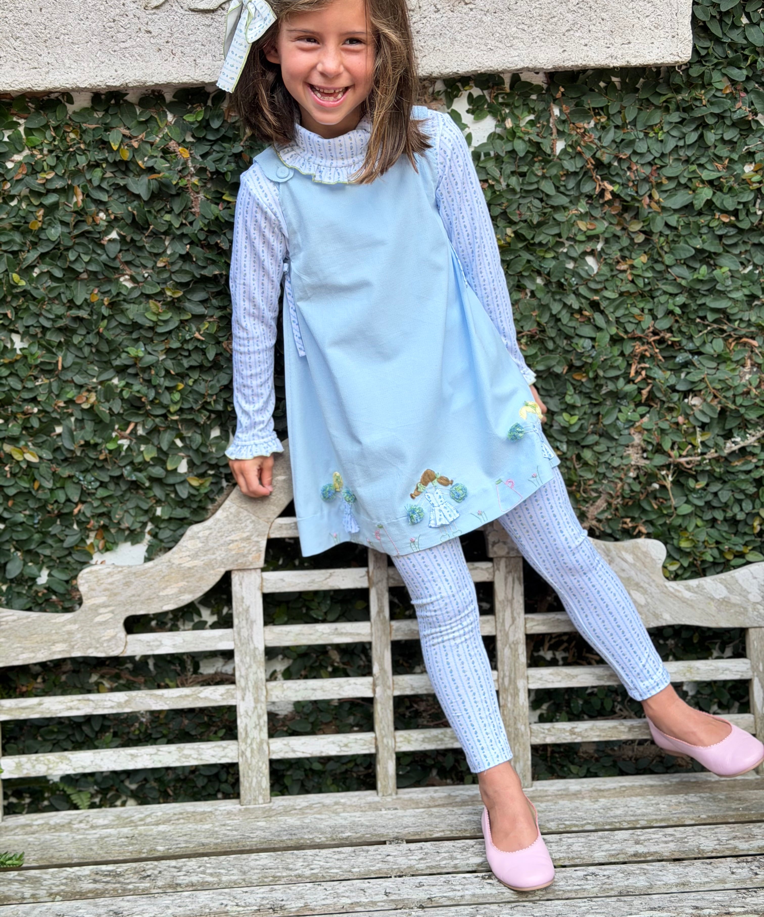 Legging in Blue Posy
