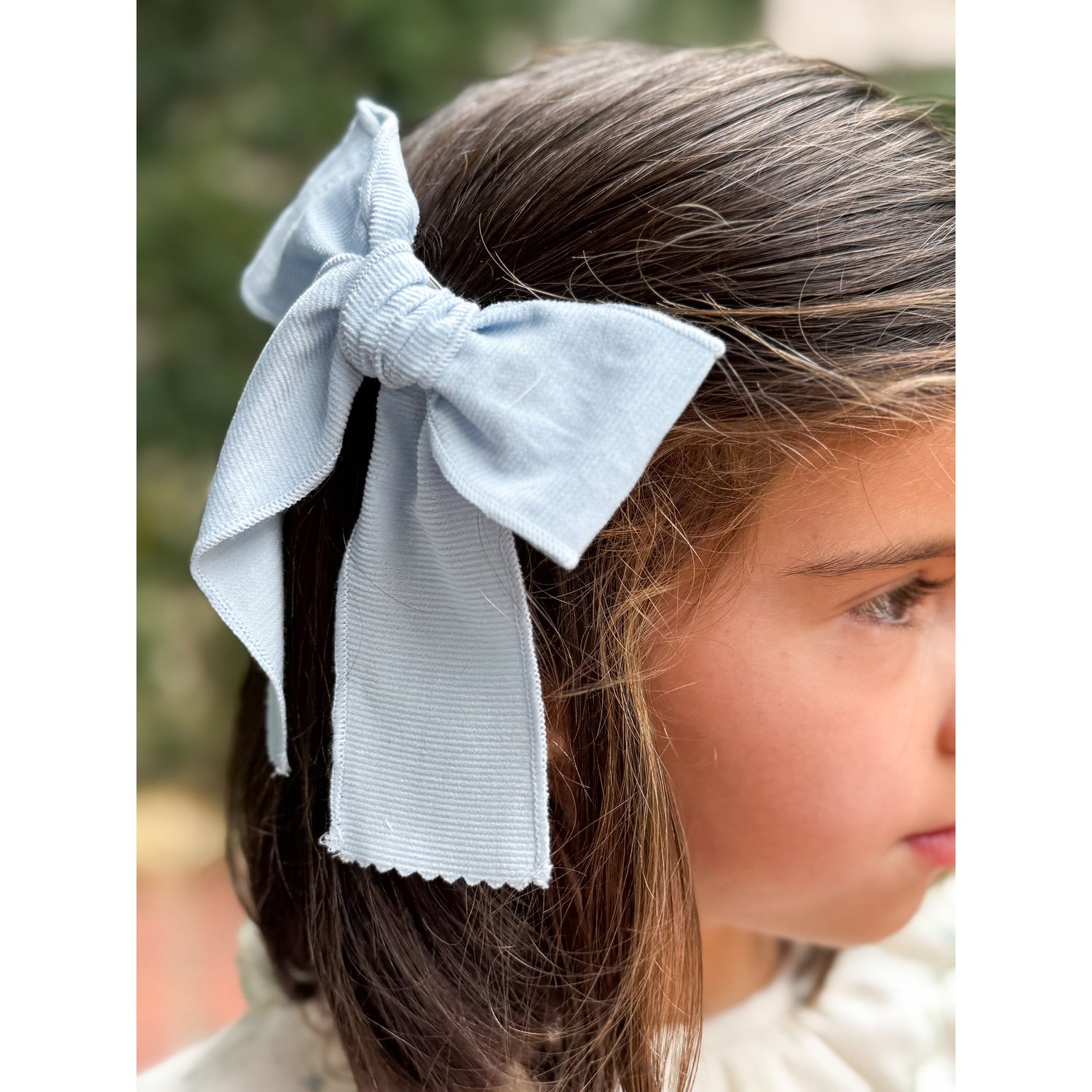 Bow- Blue Corduroy