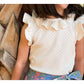 Mary Blouse in White Pointelle