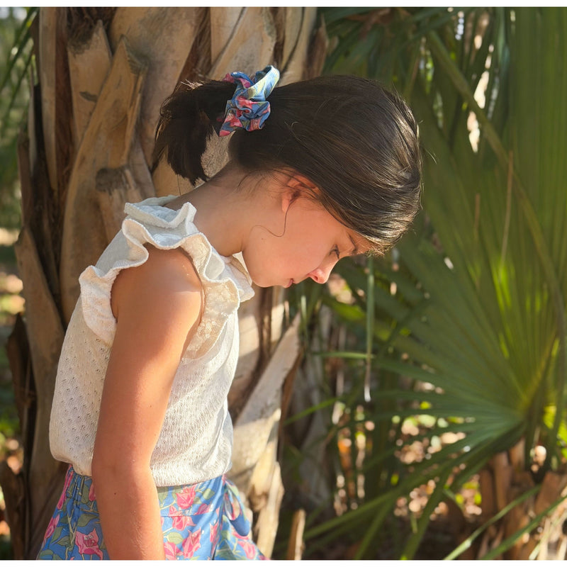 Mary Blouse in White Pointelle