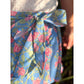 Loblolly Wrap Skirt in Blue with Pink Bougainvillea