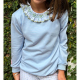 Smocked Blouse in Blue Posy