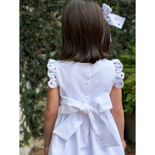 Embroidered Dot Dress