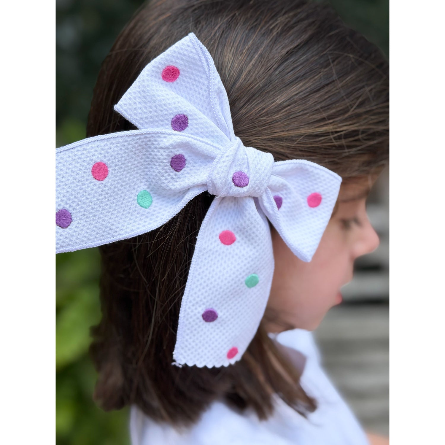 Bow Embroidered Dots