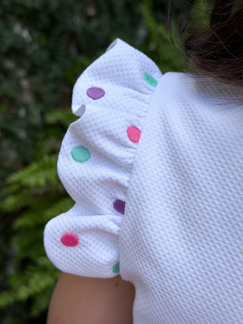 Embroidered Dot Dress