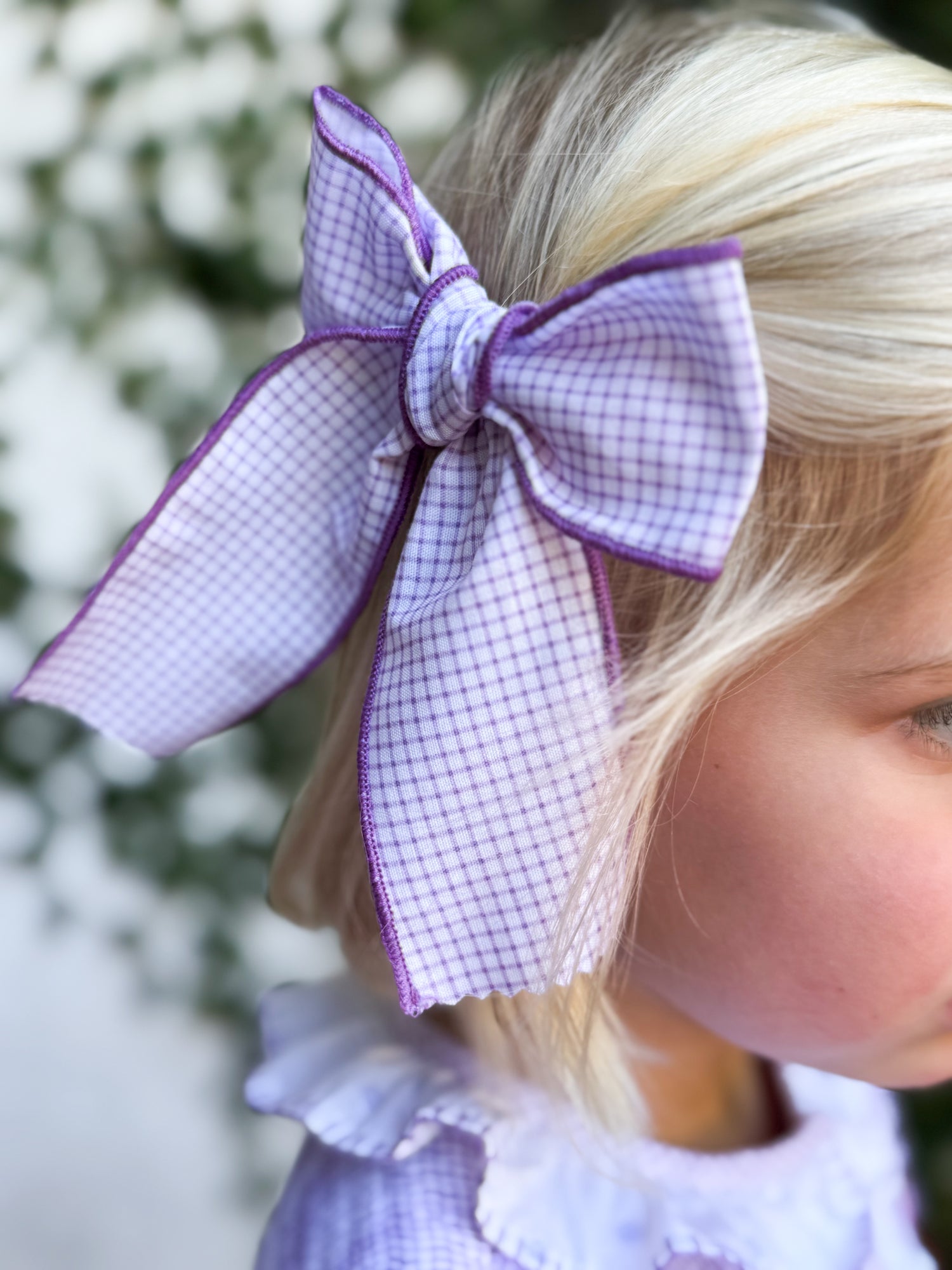 Lilac Windowpane Bow