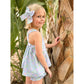 Swetes Bloomer Set in Blue with Lavender Bougainvillea