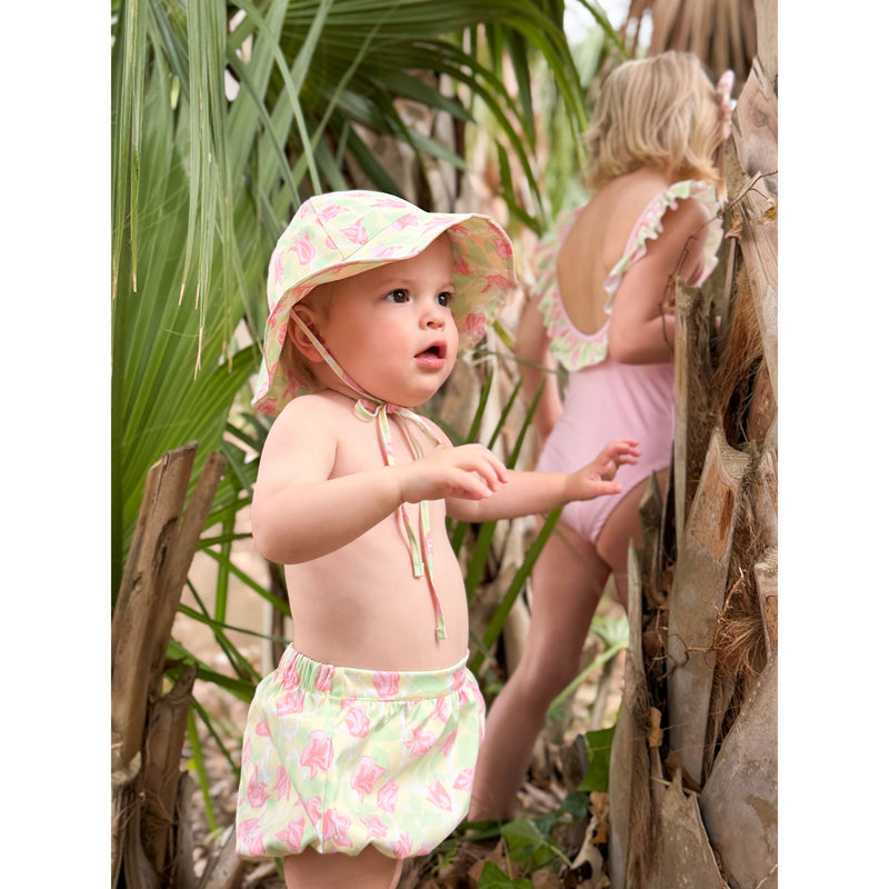 Wick One-Piece in Yellow with Pink Bougainvillea