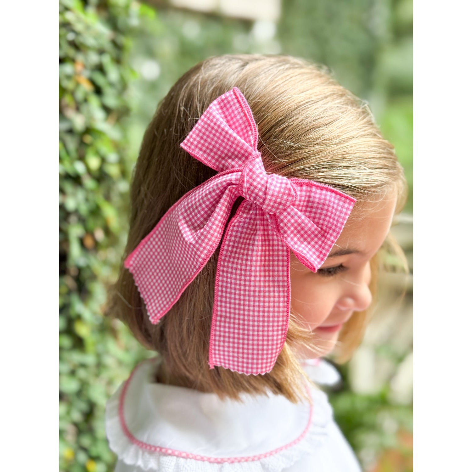 Bow- Candy Pink Gingham