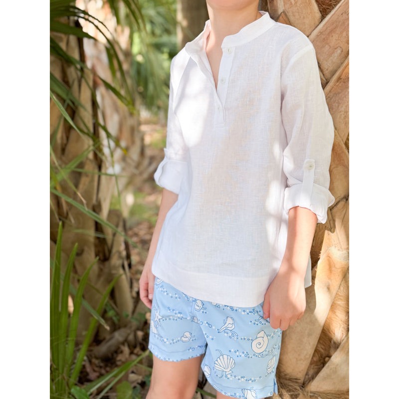Philip Shirt in White Linen