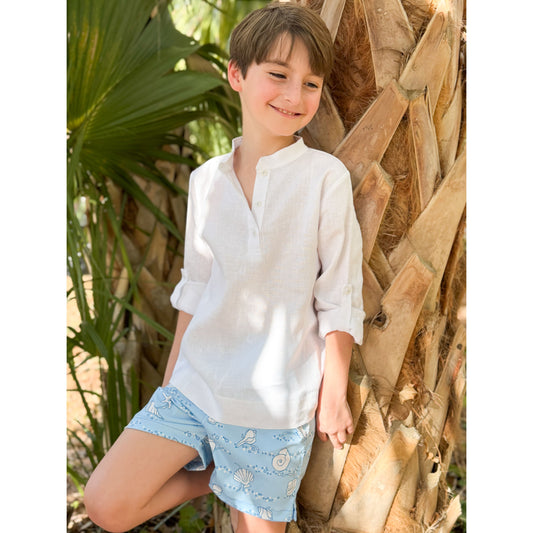 Philip Shirt in White Linen