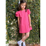 Lane Dress in Candy Pink Bitty Dot