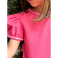 Lane Dress- Candy Pink Bitty Dot