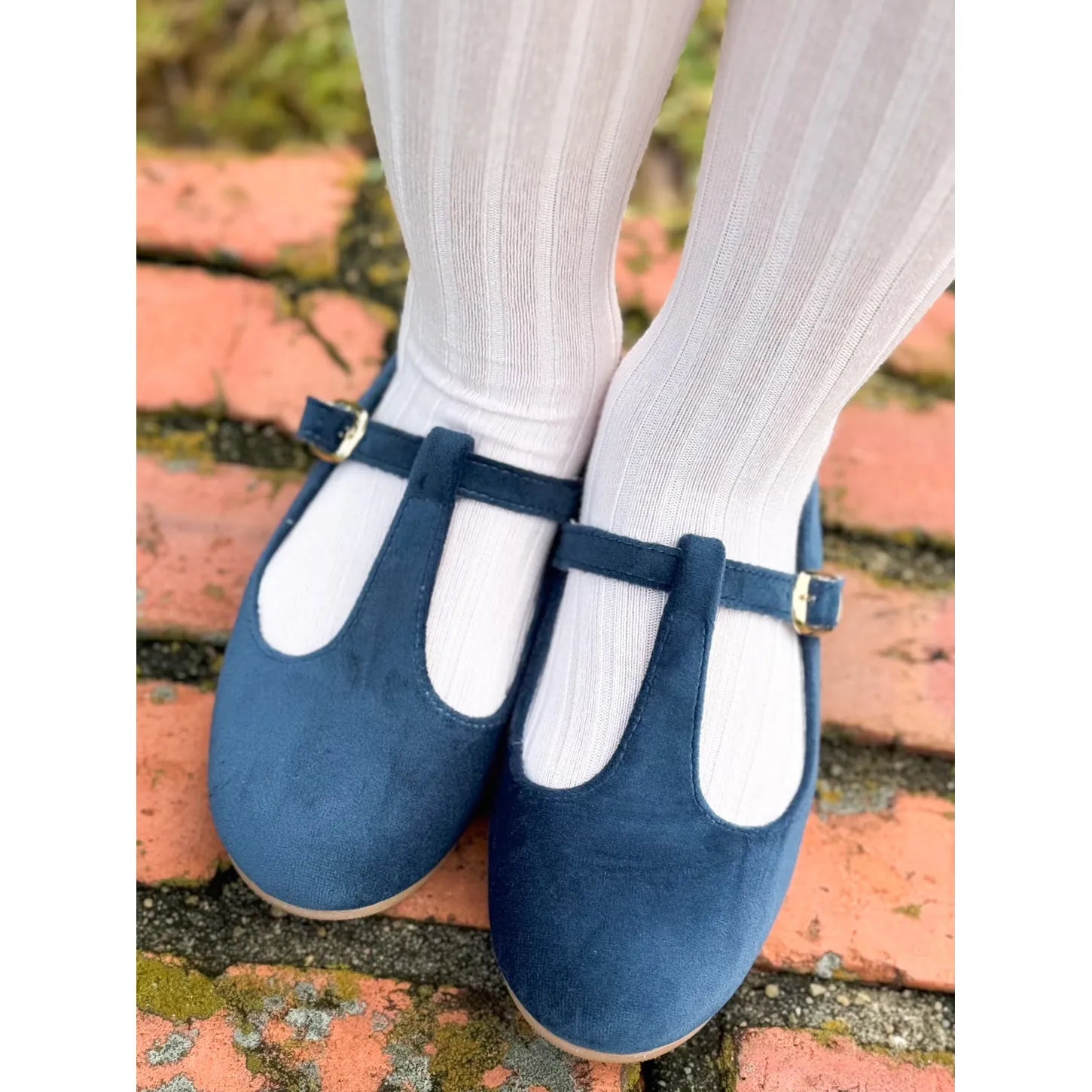 T- Strap- French Blue Velvet