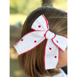 Red Embroidered Dot Bow