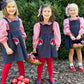 Red/Navy Smocked Ruffle Blouse