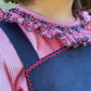Red/Navy Smocked Ruffle Blouse