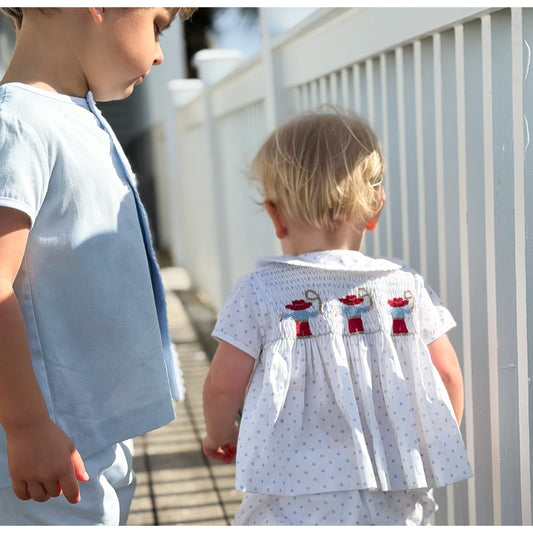 AK Archival Smocked Cowboy Short Set