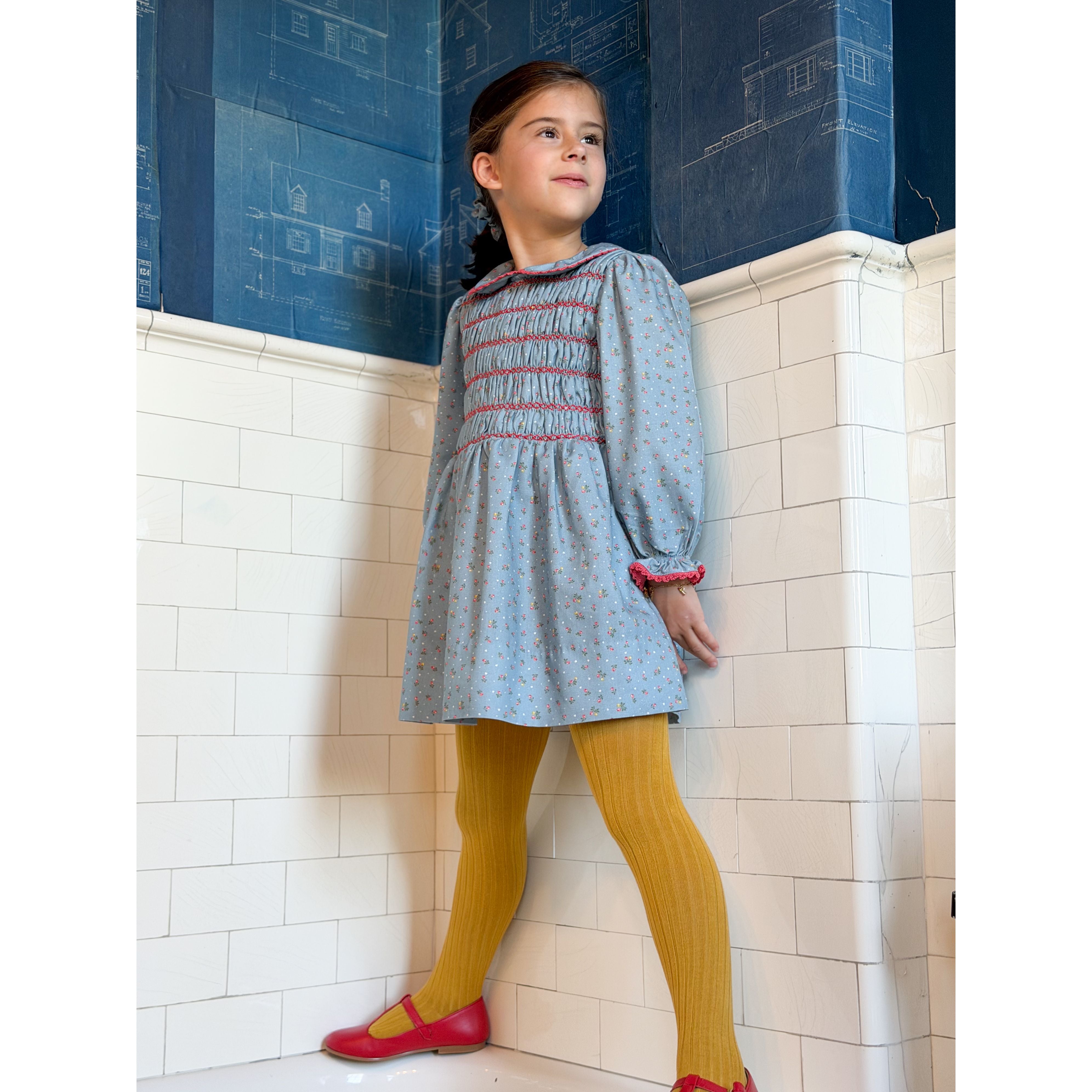 Ribbed Tights in Marigold