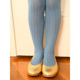 Ribbed Tights in French Blue