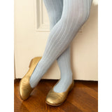 Ribbed Tights in Powder Blue