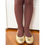 Ribbed Tights in Chocolate