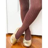 Ribbed Tights in Chocolate