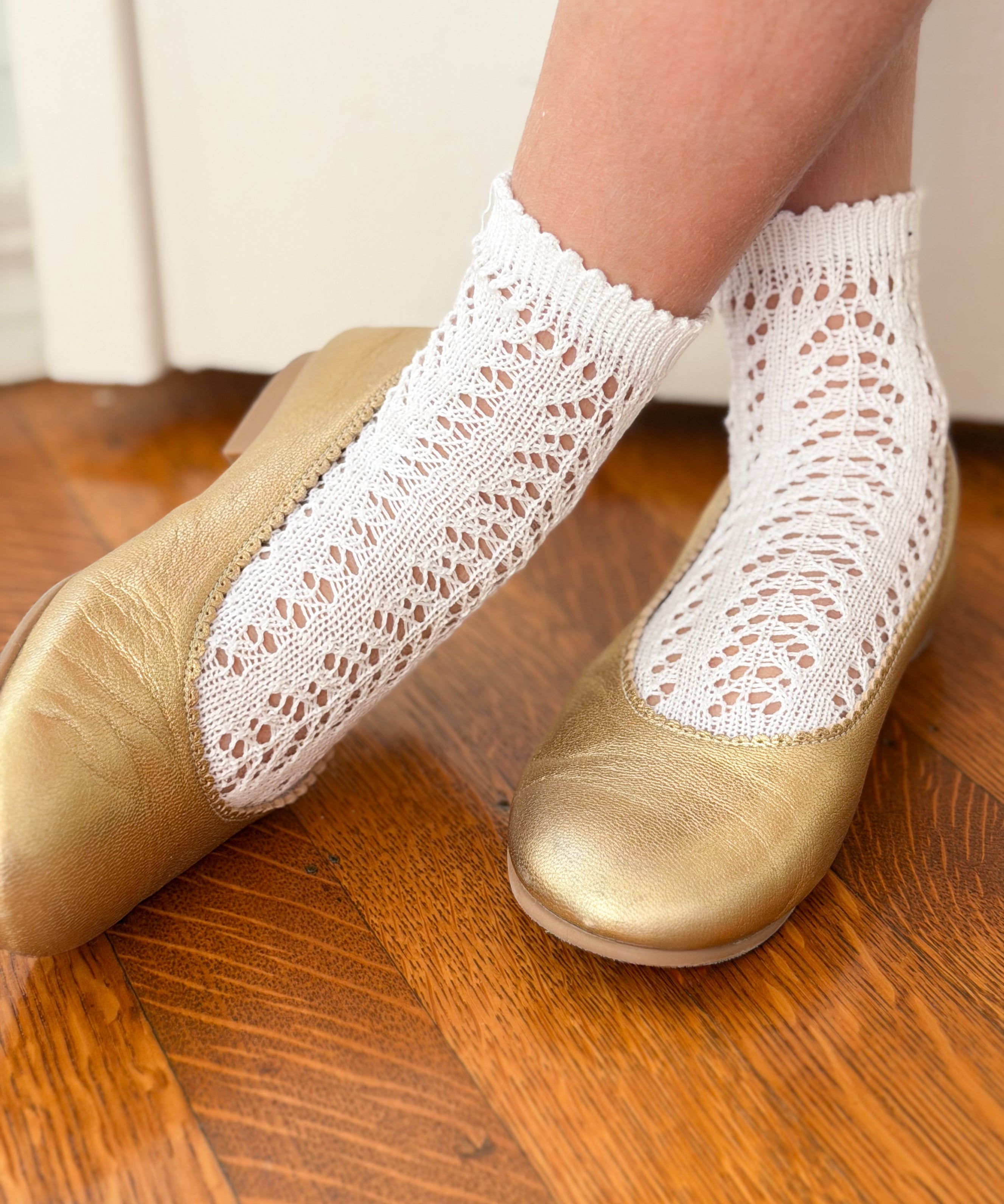 Short White Crochet Socks
