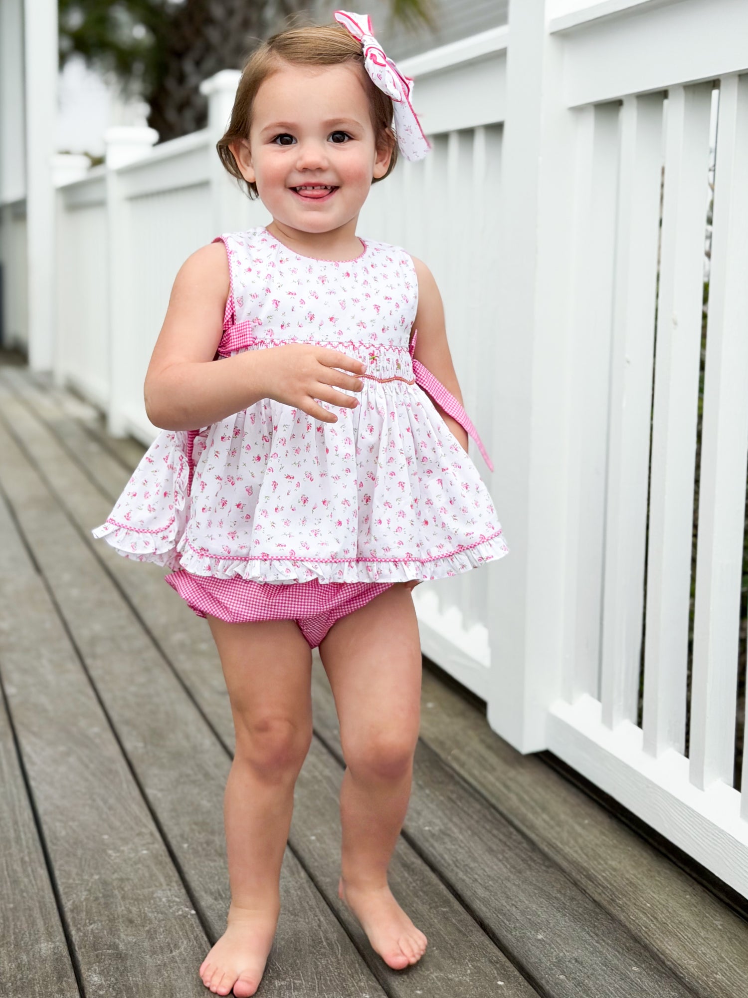 AK Archival Florrie Smocked Set with Bloomers