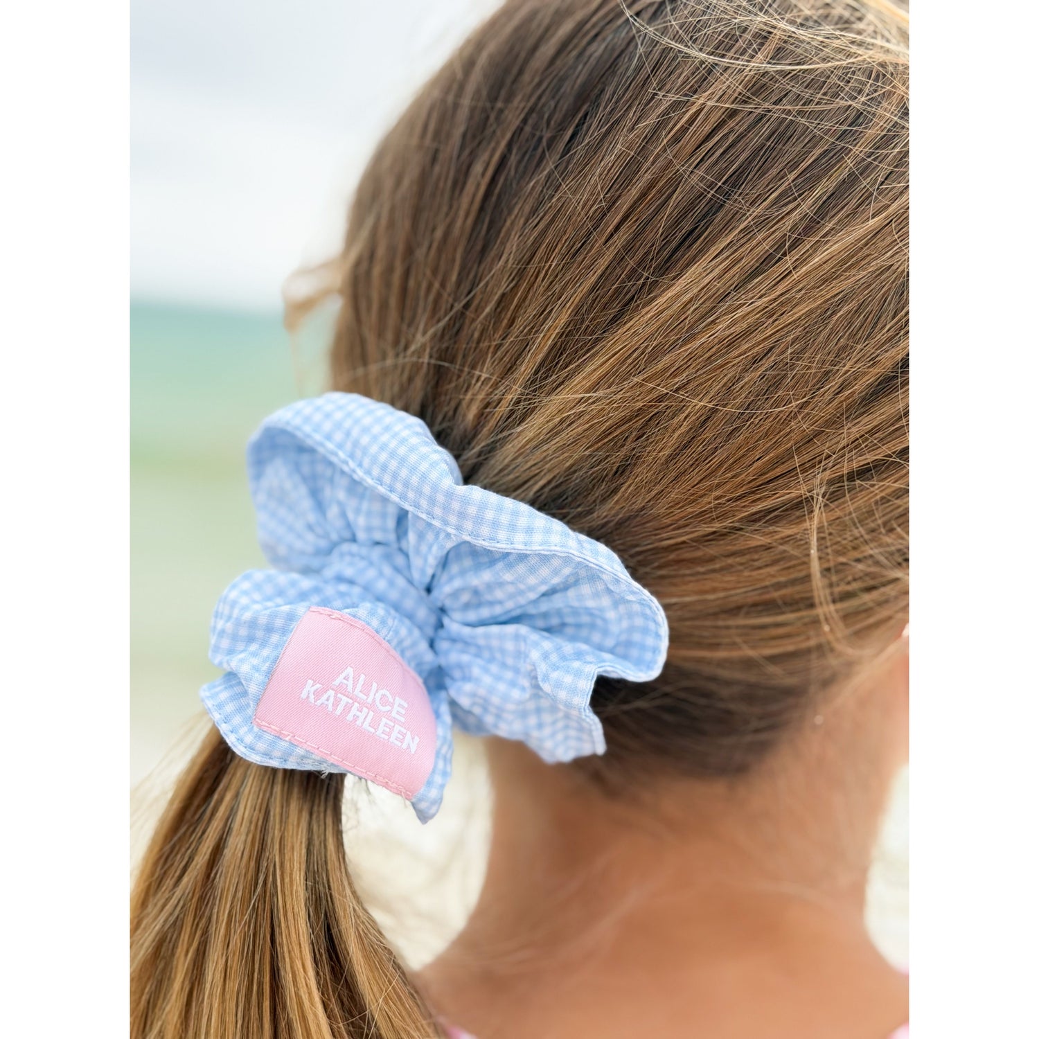 Scrunchie in blue gingham