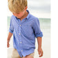 AK Archival Button Down in Blue/Red Plumetti
