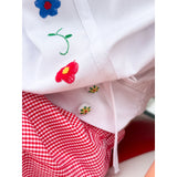 AK Archival Embroidered Smocked Blouse and Shorts
