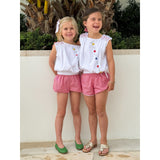AK Archival Embroidered Smocked Blouse and Shorts