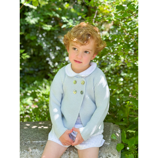 Double Breasted Sweater- Powder Blue