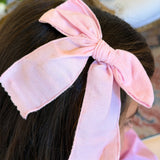 Bow in Pink Corduroy