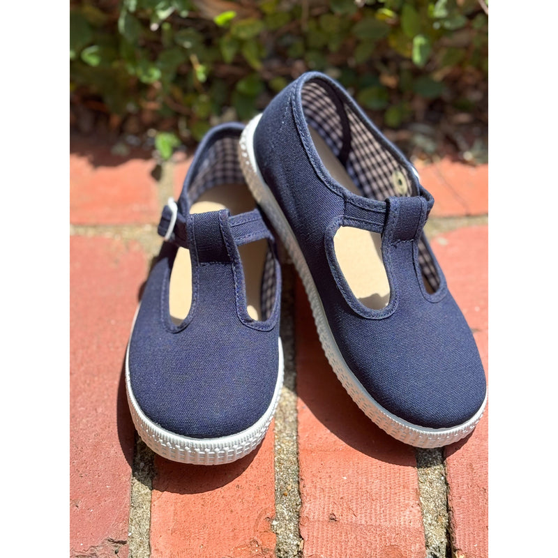 Canvas T-Strap- Navy