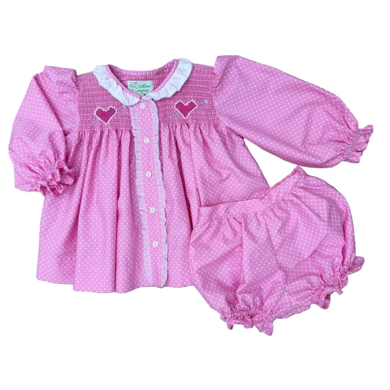 Love You! Pink Dot Dress Set