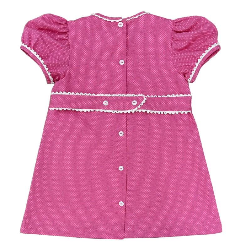 Lane Dress- Candy Pink Bitty Dot