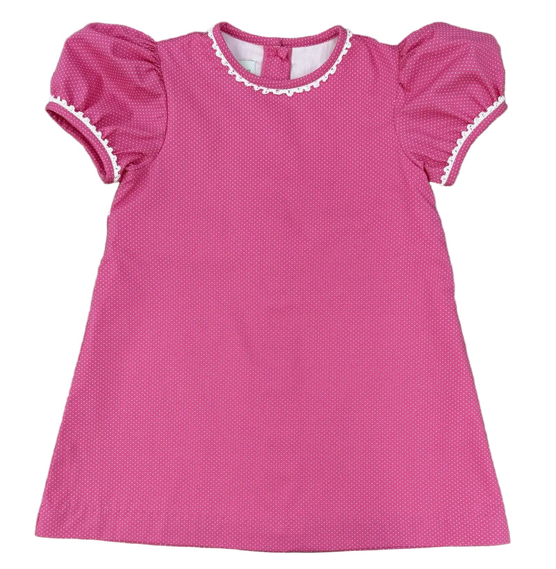 Lane Dress- Candy Pink Bitty Dot