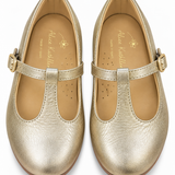 T- Strap- Metallic Gold